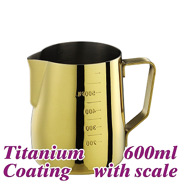 #1312 600cc Milk Pitcher w/ scale - Titanium Golden (HC7090)