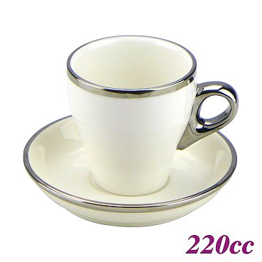 #18 Large Cappuccino Cup w/ Saucer - White (HG0844W)