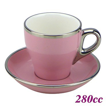 #19 Latte Cup w/ Saucer - Pink (HG0845PK)