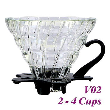 V02 Glass Coffee Dripper - Black (HG5357BK)