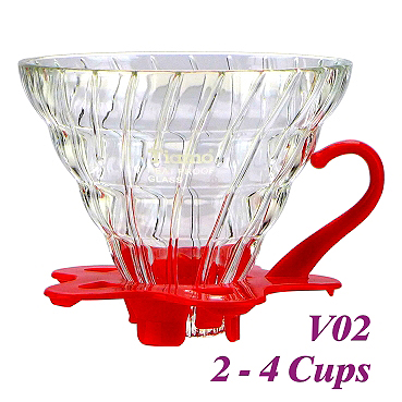 V02 Glass Coffee Dripper - Red (HG5357R)