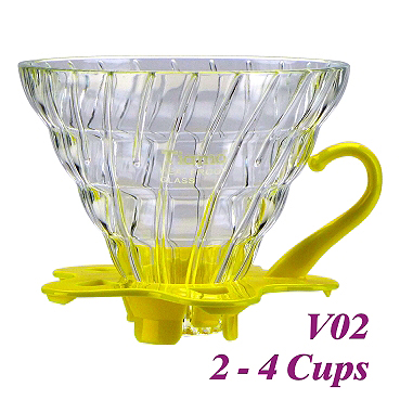 V02 Glass Coffee Dripper - Yellow (HG5357Y)