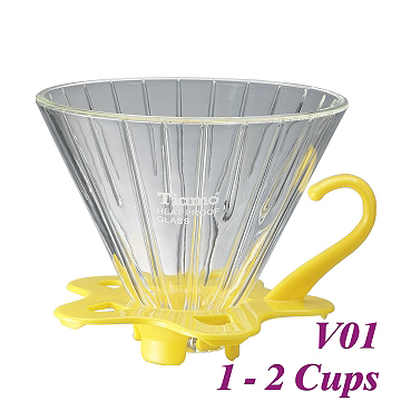 V01 Glass Coffee Dripper - Yellow (HG5358Y)