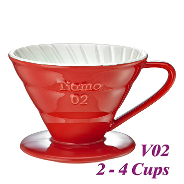 V02 Porcelain Coffee Dripper - Red (HG5544R)