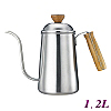 1404 1.2L Pour Over Coffee Pot w/ Wooden Handle (HA1654)