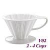 V02 Porcelain Coffee Dripper - White (HG5536W)