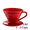 V01 Porcelain Coffee Dripper - Red (HG5537R)